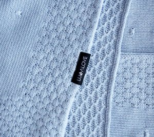 LullaLove Bambusowy koc - popcorn błękit 80x100 cm Lullalove 4