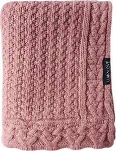 LullaLove Kocyk merino PREMIUM - ciasteczko w kolorze piwonii Lullalove 1