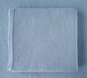 LullaLove Kocyk-otulacz merino PREMIUM - blue cloud, błękit Lullalove 3