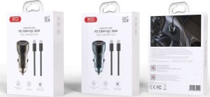 Ładowarka XO XO ładowarka samochodowa CC60 60W 1x USB 1x USB-C czarna + kabel USB-C - USB-C 3