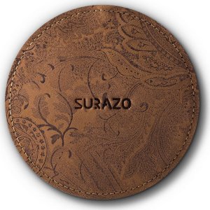 Surazo Podkładki pod kubek skórzane - Ornament Orzechowy 1