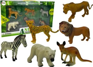 Figurka LeanToys Zestaw Figurek Afryka Dzikie Zwierzęta Kangur Zebra 1