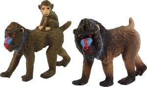 Figurka LeanToys Zestaw 2 Figurek Mandryl z Młodym Mandryle Figurka Małpa 2