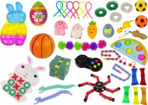 LeanToys Zestaw Zabawek Wielkanocnych Fidget Toys Pop It Squishy Antystresowe 42 Elementy 2