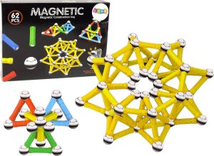 LeanToys Zestaw Klocki Magnetyczne Magnetic 62 Elementy 1