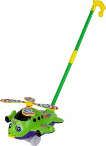 LeanToys Samolot Pchacz Długi Kij Dzwonek Zielony 2