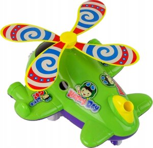 LeanToys Samolot Pchacz Długi Kij Dzwonek Zielony 3