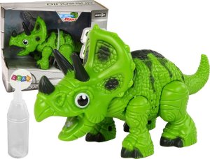 Figurka LeanToys Interaktywny Dinozaur Triceratops Para Wodna Dźwięk Zielony 1