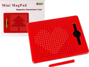 LeanToys Tablica Magnetyczna z Kulkami Tablet Magnetyczny Czerwony 1