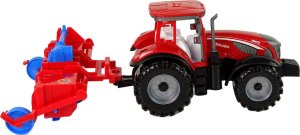 LeanToys Czerwony Ciągnik z Pługiem Napęd Frykcyjny 6