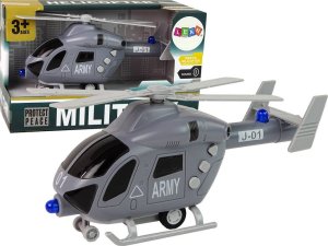 LeanToys Helikopter Wojskowy Szary Dźwięk Światła Śmigła 1