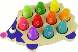 LeanToys Drewniany Jeż Edukacyjny 10 Pionków Kolorowy 2