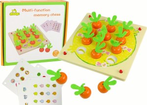 LeanToys Gra Memory Marchewki Drewniana 1