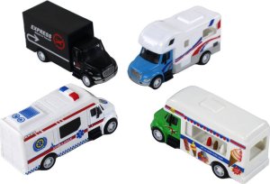 LeanToys Kamper Ciężarówka Karetka Lodziarnia Z Napędem Frykcyjnym 1:87 A 4