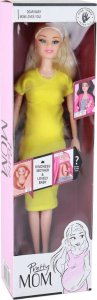 LeanToys Lalka W Ciąży Mama Dziecko Lala Żółta Ciąża 5