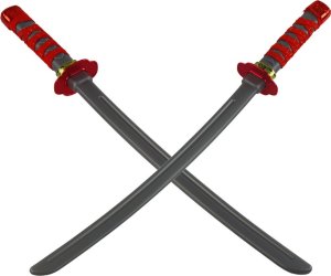 LeanToys Zestaw Wojownika Ninja Maska Miecze Sztylety Czerwone Zdobienia 4