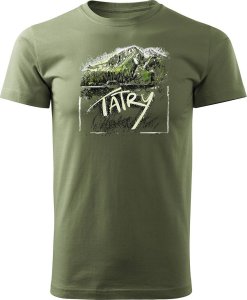 Topslang Koszulka z górami w góry turystyczna z Tatrami Tatry Słowacja trekkingowa męska khaki REGULAR XL 1