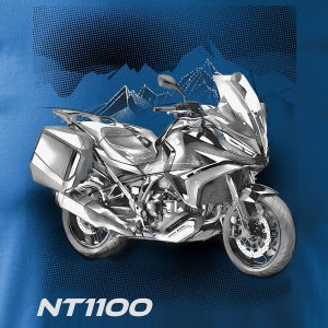 Topslang Koszulka z motocyklem na motor Honda NT 1100 męska niebieska REGULAR XXL 2