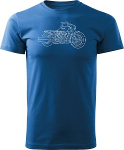 Topslang Koszulka motocyklowa z motocyklem na motor Indian Scout Bobber męska niebieska REGULAR M 1