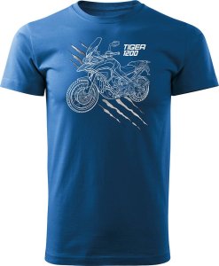 Topslang Koszulka motocyklowa z motocyklem na motor Triumph Tiger 1200 męska niebieska REGULAR S 1