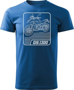 Topslang Koszulka motocyklowa z motocyklem na motor BMW GS R 1300 ADVENTURE kolekcjonerska męska niebieska REGULAR L 1