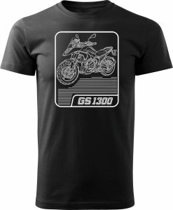 Topslang Koszulka motocyklowa z motocyklem na motor BMW GS R 1300 ADVENTURE kolekcjonerska męska czarna REGULAR M 1