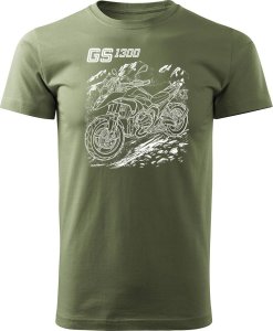Topslang Koszulka motocyklowa z motocyklem na motor BMW GS R 1300 ADVENTURE kolekcjonerska męska khaki REGULAR XL 1