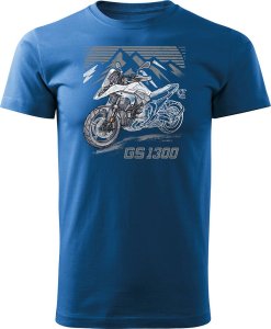 Topslang Koszulka motocyklowa z motocyklem na motor BMW GS R 1300 ADVENTURE kolekcjonerska męska niebieska REGULAR M 1