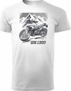 Topslang Koszulka motocyklowa z motocyklem na motor BMW GS R 1300 ADVENTURE kolekcjonerska męska biała REGULAR XXL 1