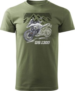 Topslang Koszulka motocyklowa z motocyklem na motor BMW GS R 1300 ADVENTURE kolekcjonerska męska khaki REGULAR L 1