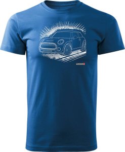 Topslang Koszulka z samochodem Mini Morris Mini Cooper kolekcjonerska męska niebieska REGULAR S 1