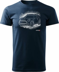 Topslang Koszulka z samochodem Mini Morris Mini Cooper kolekcjonerska męska granatowa REGULAR XXL 1