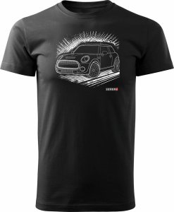 Topslang Koszulka z samochodem Mini Morris Mini Cooper kolekcjonerska męska czarna REGULAR XXL 1