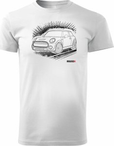 Topslang Koszulka z samochodem Mini Morris Mini Cooper kolekcjonerska męska biała REGULAR M 1
