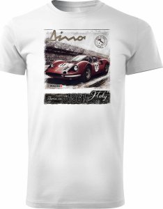Topslang Koszulka z samochodem Ferrari Dino F1 Le Mans kolekcjonerska męska biała REGULAR XXL 1