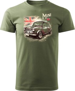 Topslang Koszulka z samochodem Mini Morris Mini Cooper kolekcjonerska męska khaki REGULAR XL 1