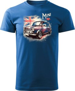Topslang Koszulka z samochodem Mini Morris Mini Cooper kolekcjonerska męska niebieska REGULAR S 1