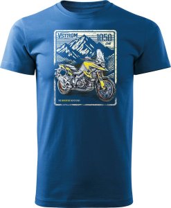 Topslang Koszulka z motocyklem na motor Suzuki V-strom Vstrom 1050 DE męska niebieska REGULAR S 1