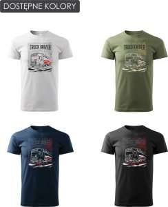 Topslang Koszulka z ciężarówką Scania silos silosem prezent dla kierowcy Tira TIR męska granatowa REGULAR XXL 3