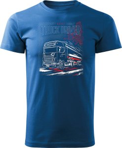Topslang Koszulka z ciężarówką Scania silos silosem prezent dla kierowcy Tira TIR męska niebieska REGULAR XL 1