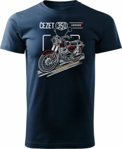 Topslang Koszulka z motocyklem na motor Cezet Cezeta 350 męska granatowa REGULAR XL 1