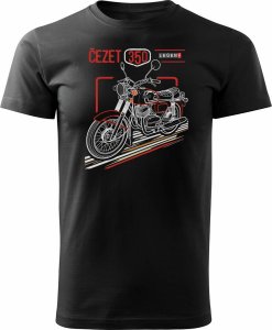Topslang Koszulka z motocyklem na motor Cezet Cezeta 350 męska czarna REGULAR XL 1
