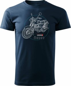 Topslang Koszulka z motocyklem na motor Cezet Cezeta 350 męska granatowa REGULAR XXL 1