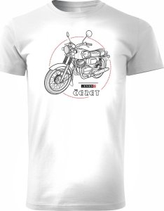 Topslang Koszulka z motocyklem na motor Cezet Cezeta 350 męska biała REGULAR L 1