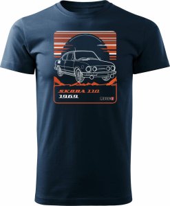 Topslang Koszulka z samochodem Skoda 110 R PRL legend męska granatowa REGULAR S 1