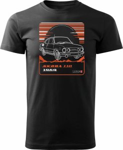 Topslang Koszulka z samochodem Skoda 110 R PRL legend męska czarna REGULAR S 1