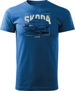 Topslang Koszulka z samochodem Skoda 120 125 130 PRL legend męska niebieska REGULAR S 1
