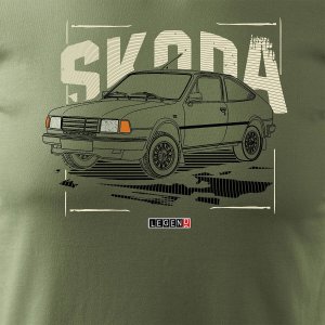Topslang Koszulka z samochodem Skoda 120 125 130 PRL legend męska khaki REGULAR L 2