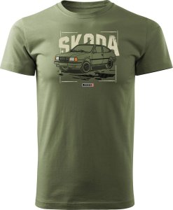 Topslang Koszulka z samochodem Skoda 120 125 130 PRL legend męska khaki REGULAR XXL 1