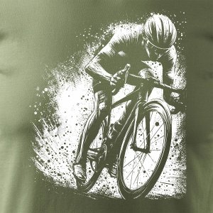Topslang Koszulka z kolarzem kolarz kolarska dla rowerzysty z kolarką rowerem męska khaki REGULAR XL 2